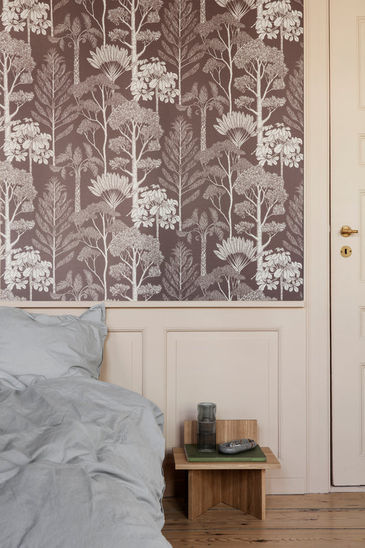 Floral Wallpaper - Trees Grey by Ferm Living