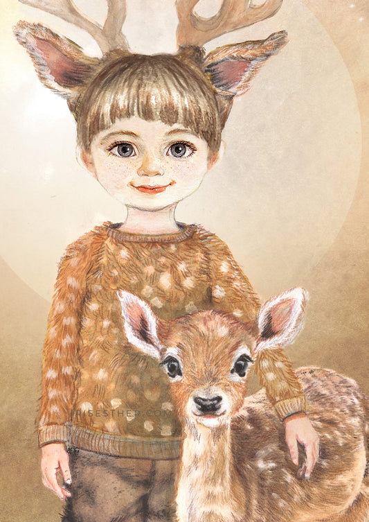 Nursery Art - Deer Spirit Animal by Iris Esther