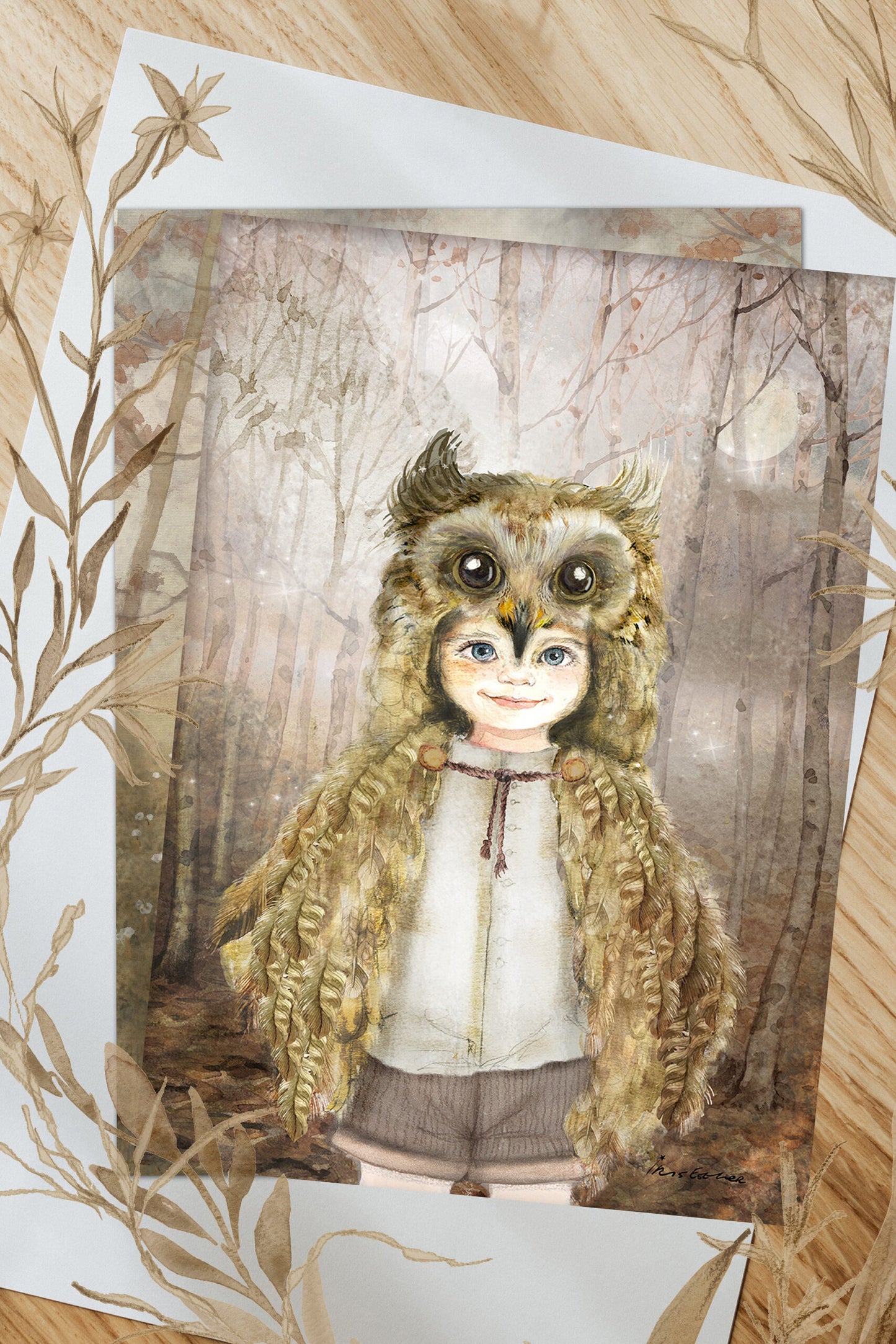 Kinderkamer kunst - Owl Spirit Animal door Iris Esther