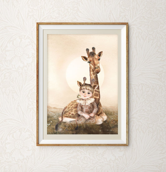 Kinderkamer kunst - Giraffe Spirit Animal door Iris Esther