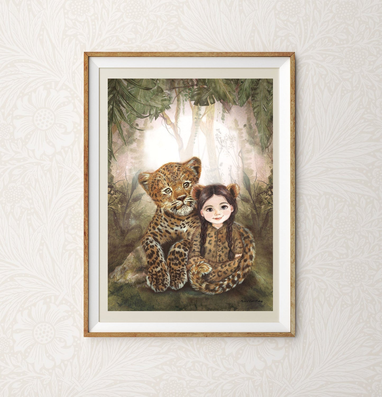 Kinderkamer kunst - Leopard Spirit Animal door Iris Esther