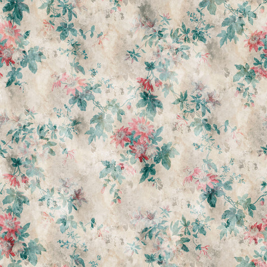 Bloemenbehang - Faded Passion Beige (Mural)