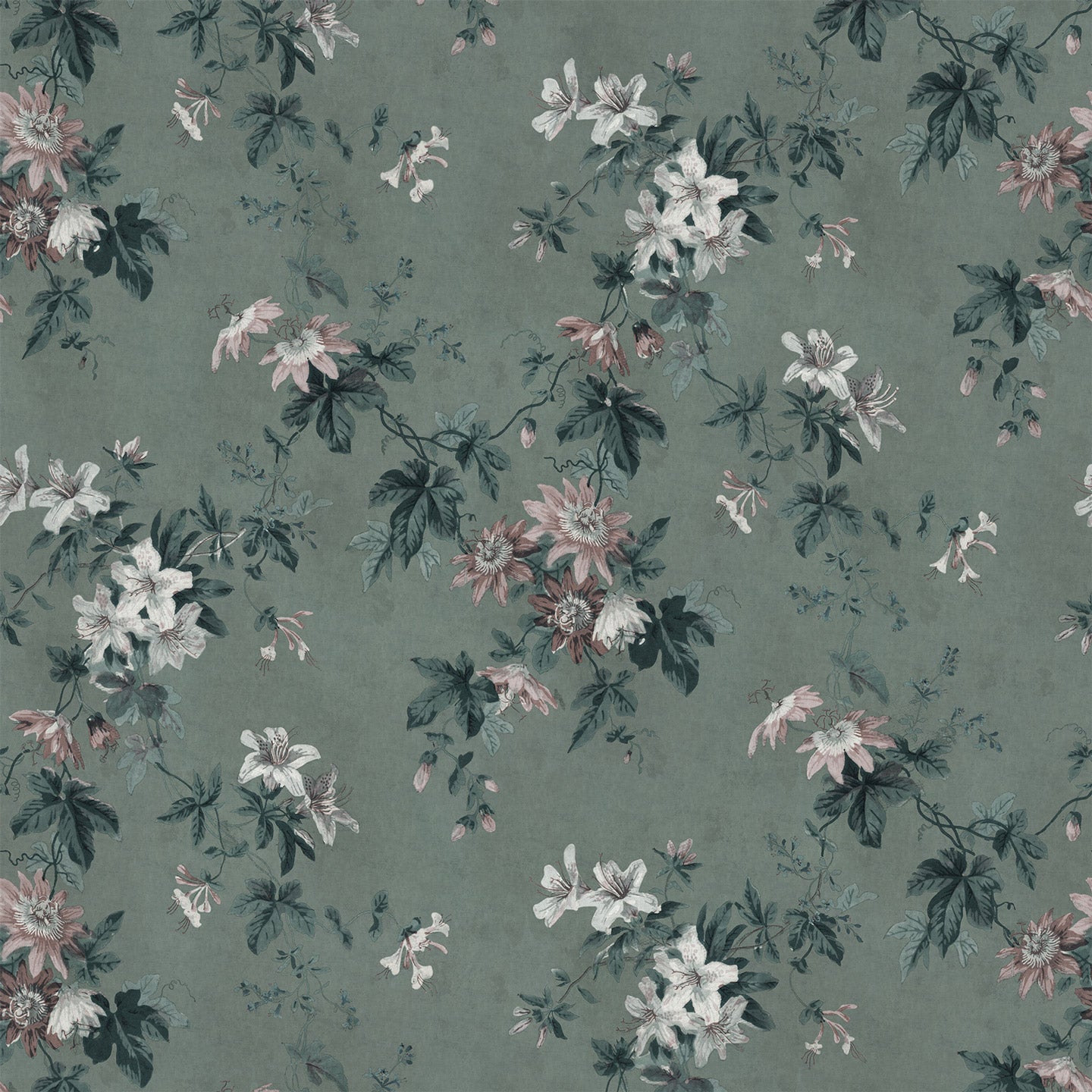 Sandberg wallpaper - Faded Passion Green (Mural)