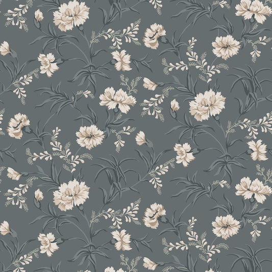 Bloemenbehang - Emilie Petrol