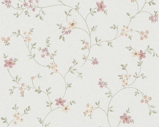 Floral Wallpaper - Flowers - cottage wallpaper - pink roses