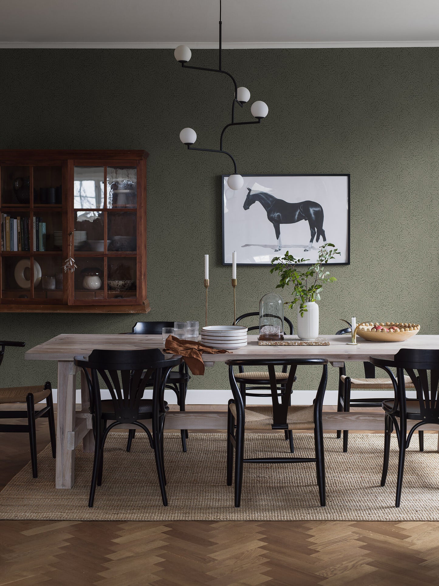 Borastapeter wallpaper  - Bladverk dark green leaves