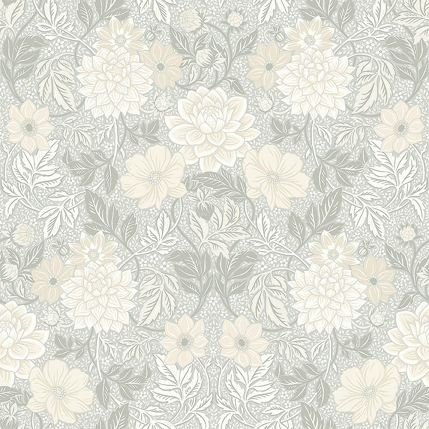 Borastapeter Wallpaper - Dahlia Garden - Beige & White