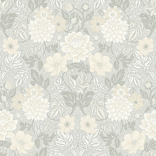 Borastapeter Wallpaper - Dahlia Garden - Beige & White