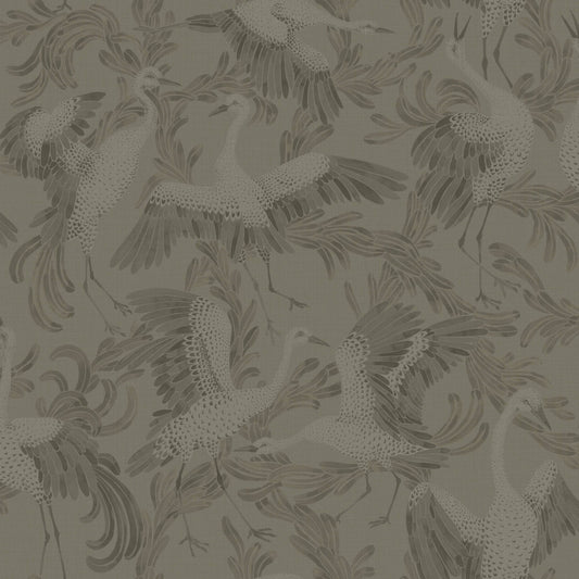 Borastapeter Wallpaper - Dancing Crane - Shades of Brown