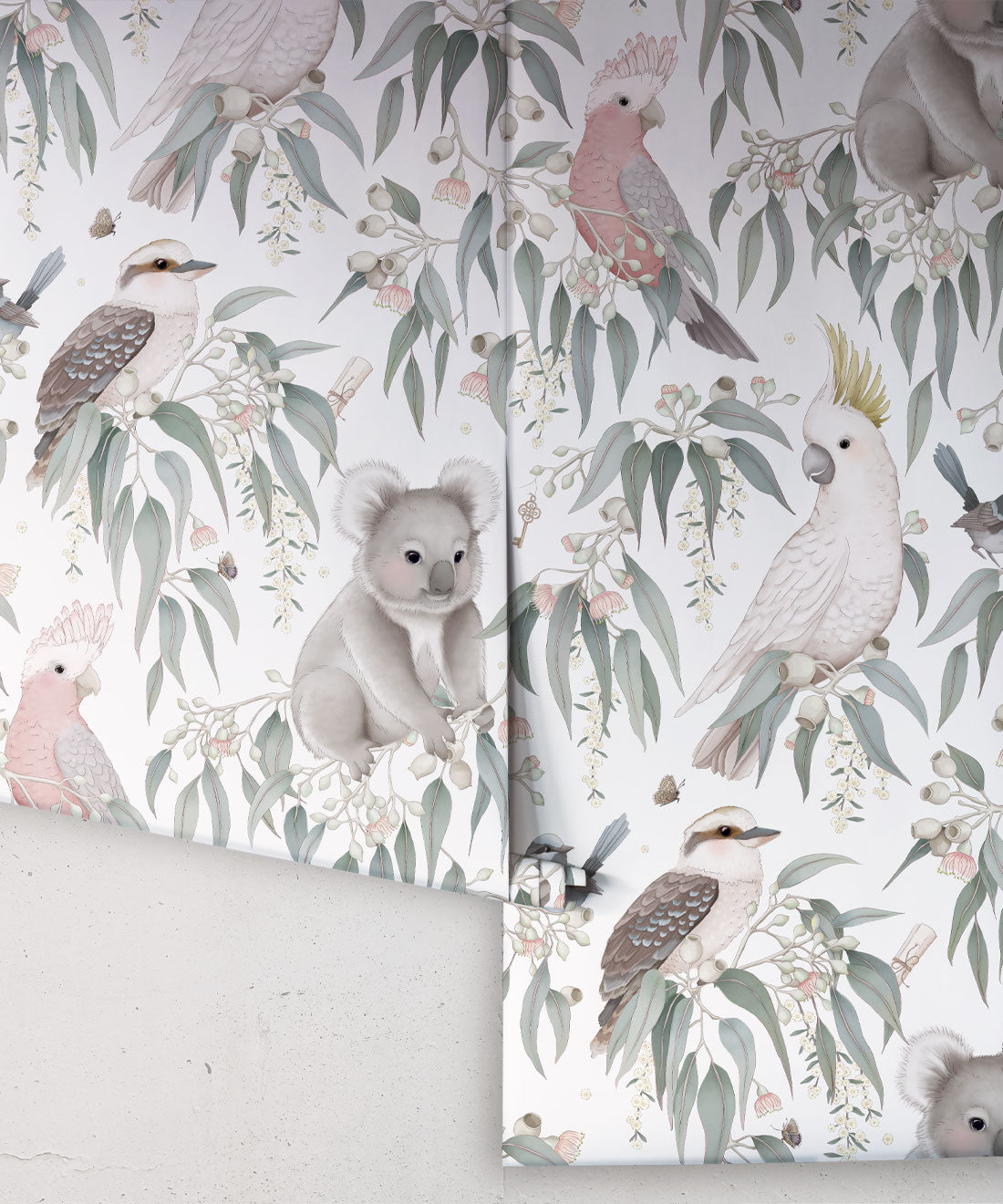 Nursery Wallpaper - Bush Babies by Fleur Harris - Gardenia