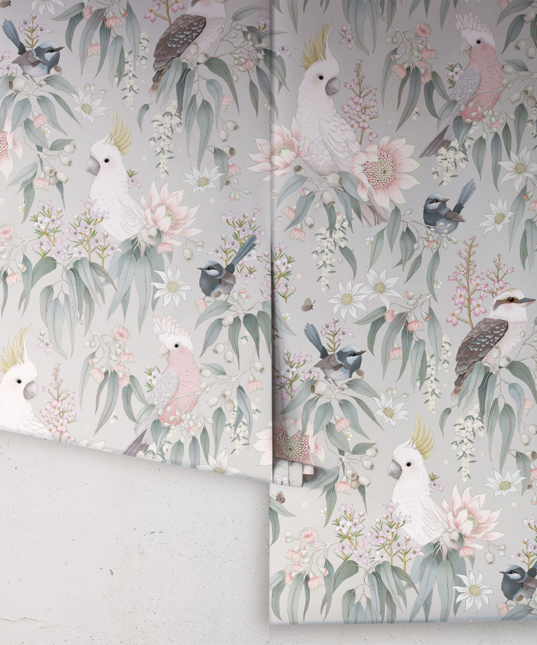 Nursery Wallpaper - Bush Melody by Fleur Harris - Saltbush