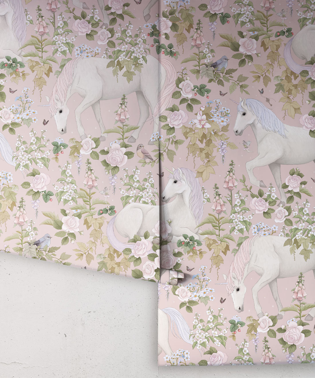 Nursery Wallpaper - Field of Dreams by Fleur Harris - Ballet Pink