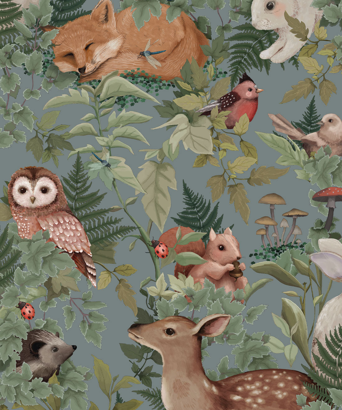 Nursery Wallpaper - In the Woods by Fleur Harris - Chateau