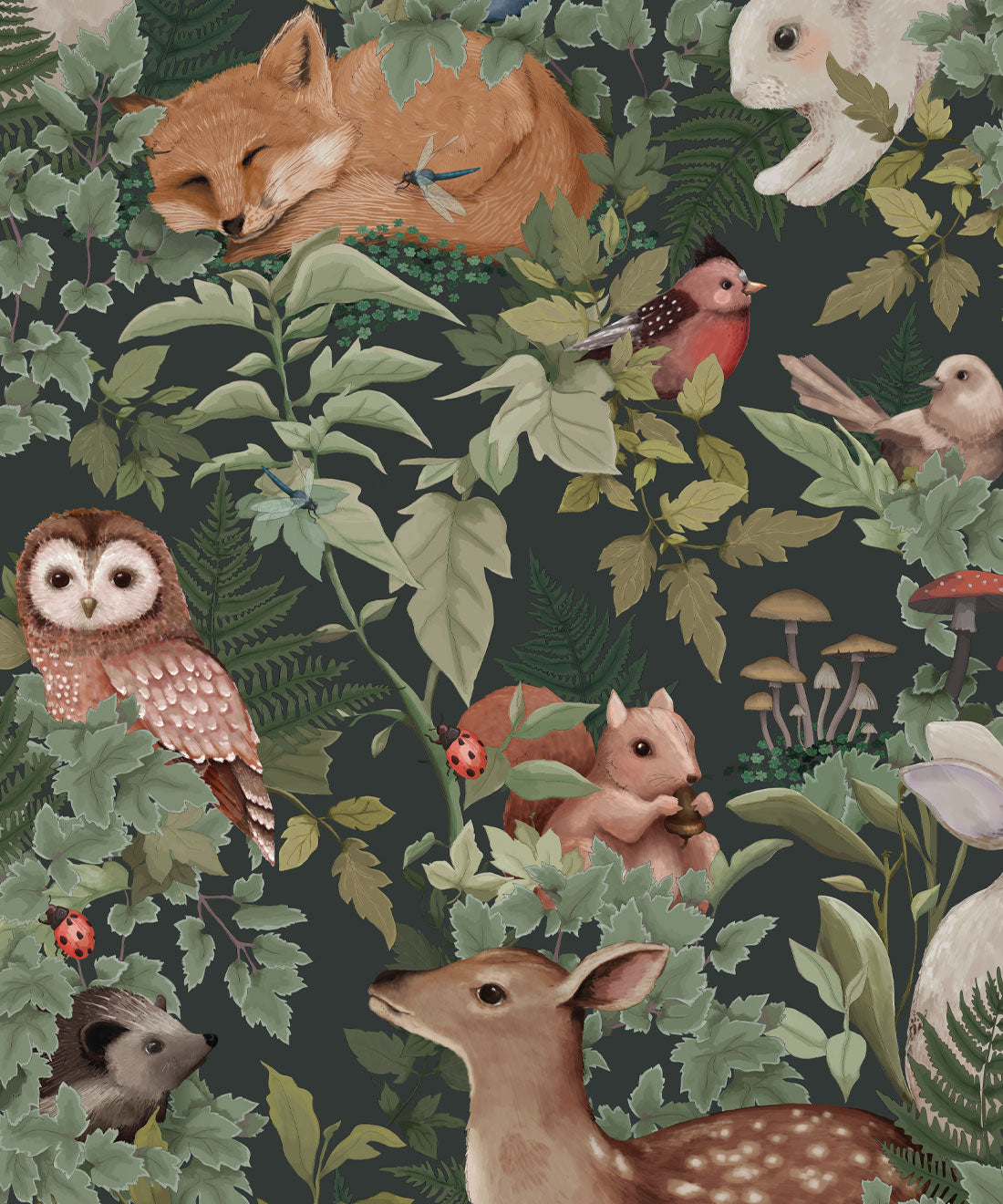 Nursery Wallpaper - In the Woods by Fleur Harris - Forest