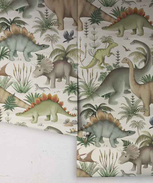 Nursery Wallpaper - Prehistorica by Fleur Harris - Fossil