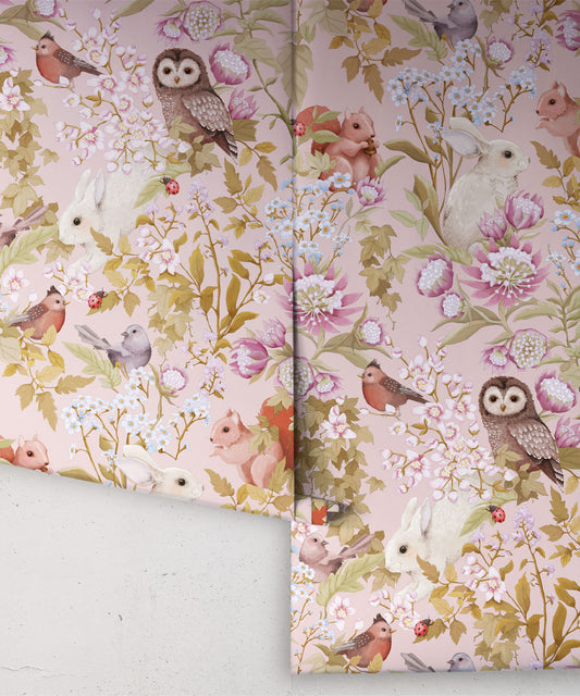 Wallpaper - Woodlands by Fleur Harris - Darling Pink