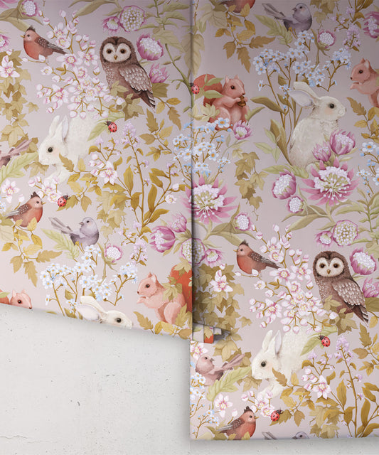 Wallpaper - Woodlands by Fleur Harris - Petal Grey