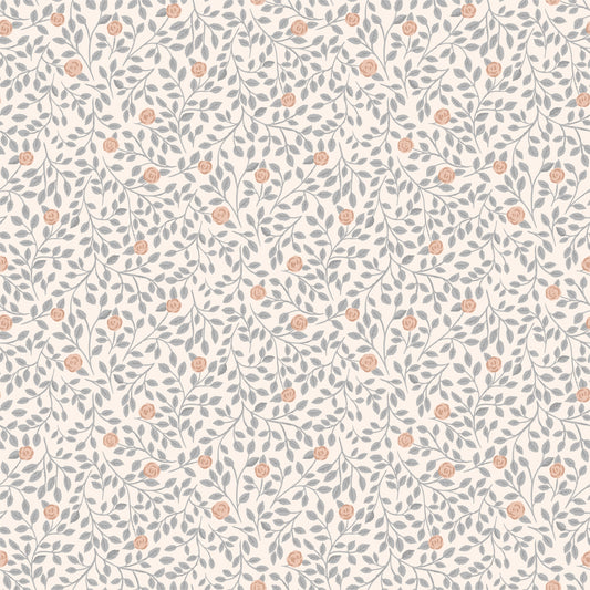 Summer Gray Wallpaper - Climbing Rose - Blue