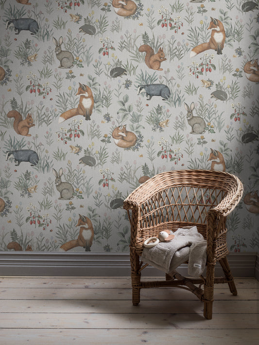 Borastapeter Wallpaper - Forest Friends Mural - Woodland Animals