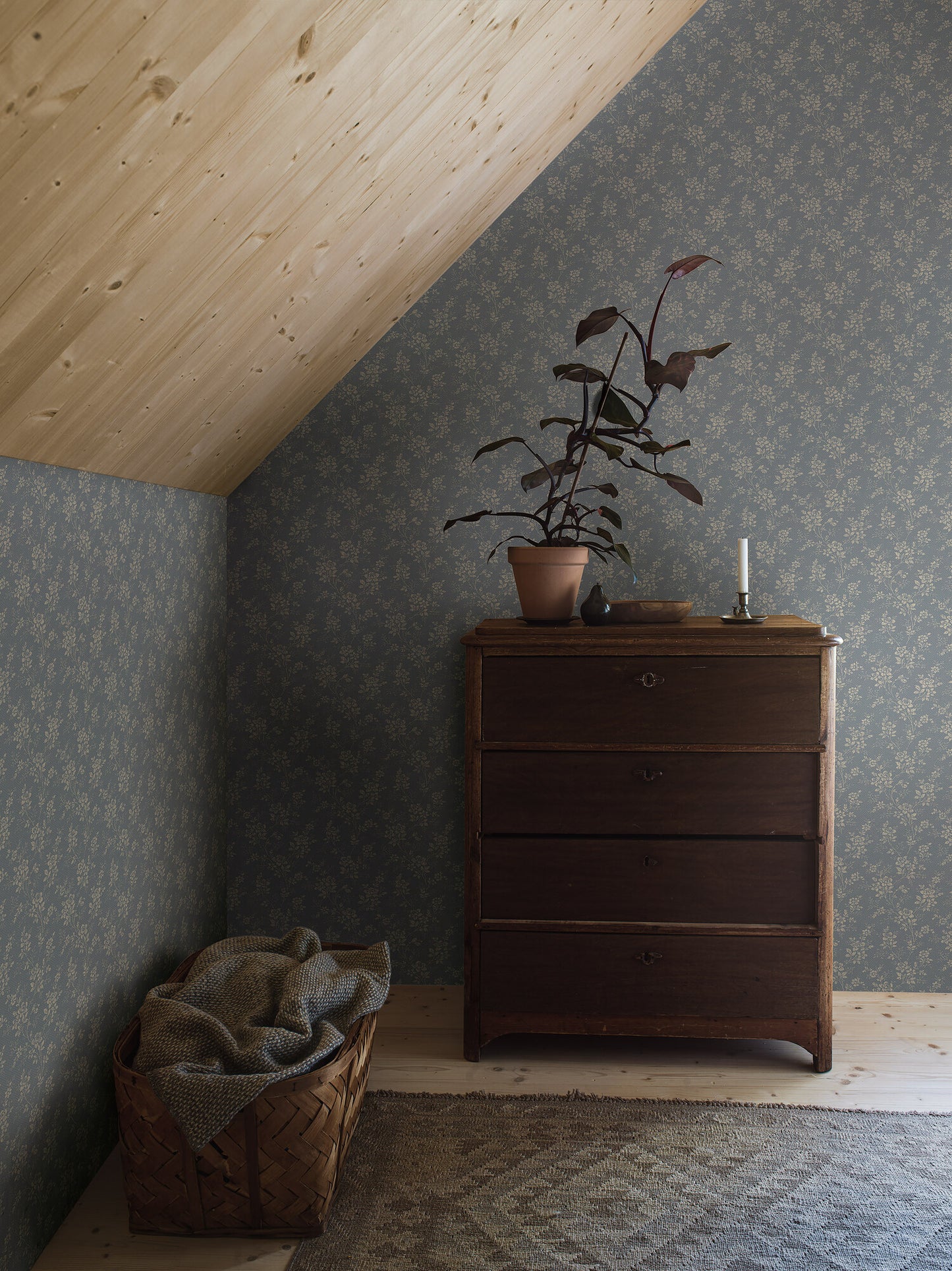 Borastapeter Wallpaper - Hip Rose 4728 - Dusty Blue