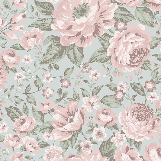 Borastapeter Wallpaper - Rosie - Pink & Pale Blue