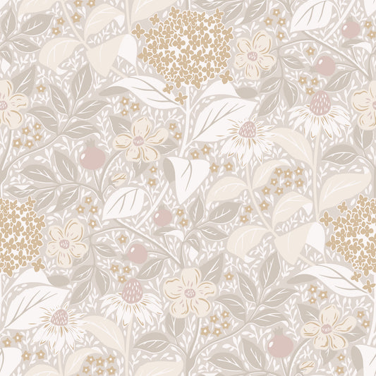 Bloemenbehang - Summer's Bloom - Beige