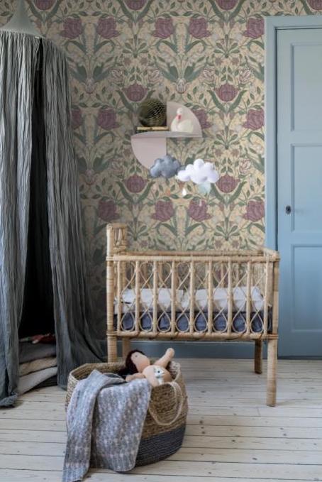 Bloemenbehang - Filippa Tulip Garden - Paars