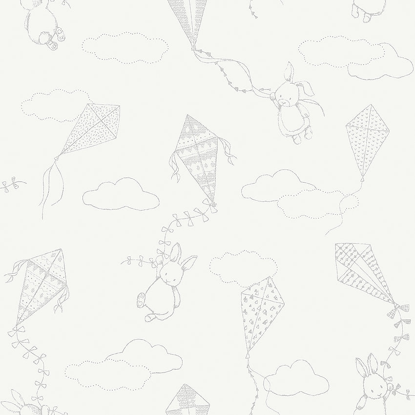 Borastapeter Wallpaper - Kites, Up & Away - Black & White