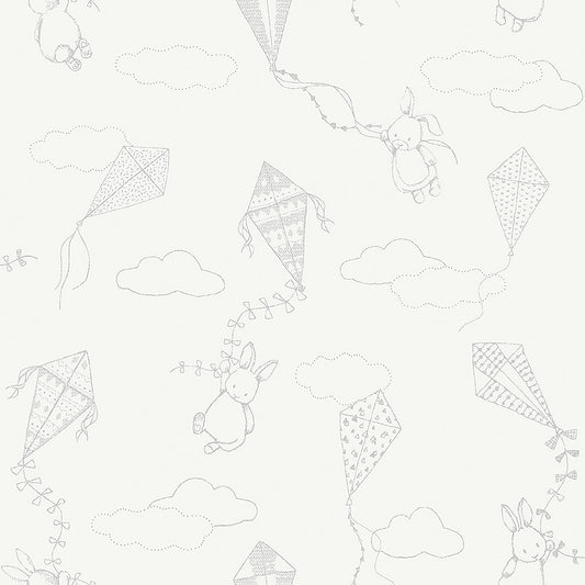 Borastapeter Wallpaper - Kites, Up & Away - Black & White