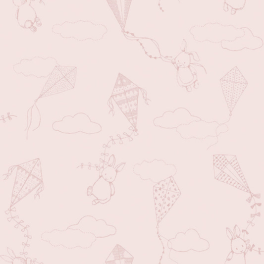Borastapeter Wallpaper - Kites, Up & Away - Pink