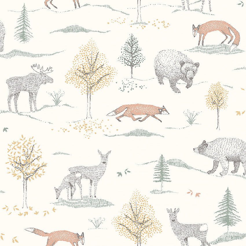 Borastapeter Wallpaper - Up North - Woodland Animals