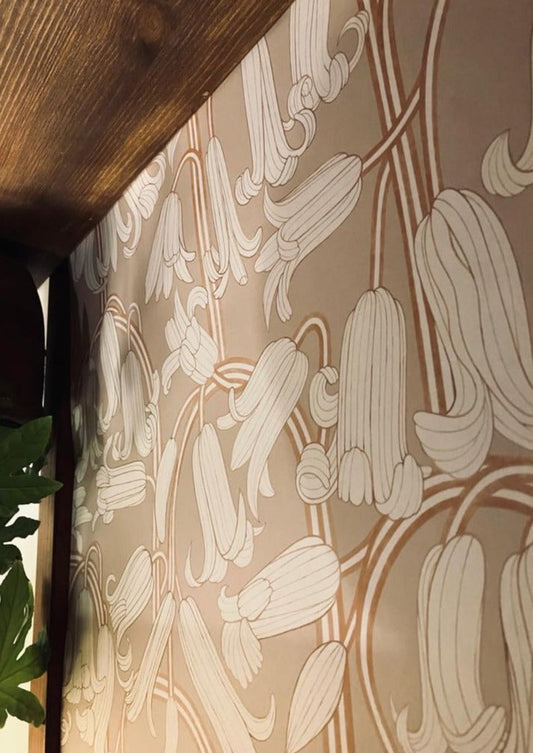 Bloemenbehang - Bluebells - Bruin