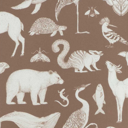 Nursery Wallpaper - Animals Toffee by Ferm Living
