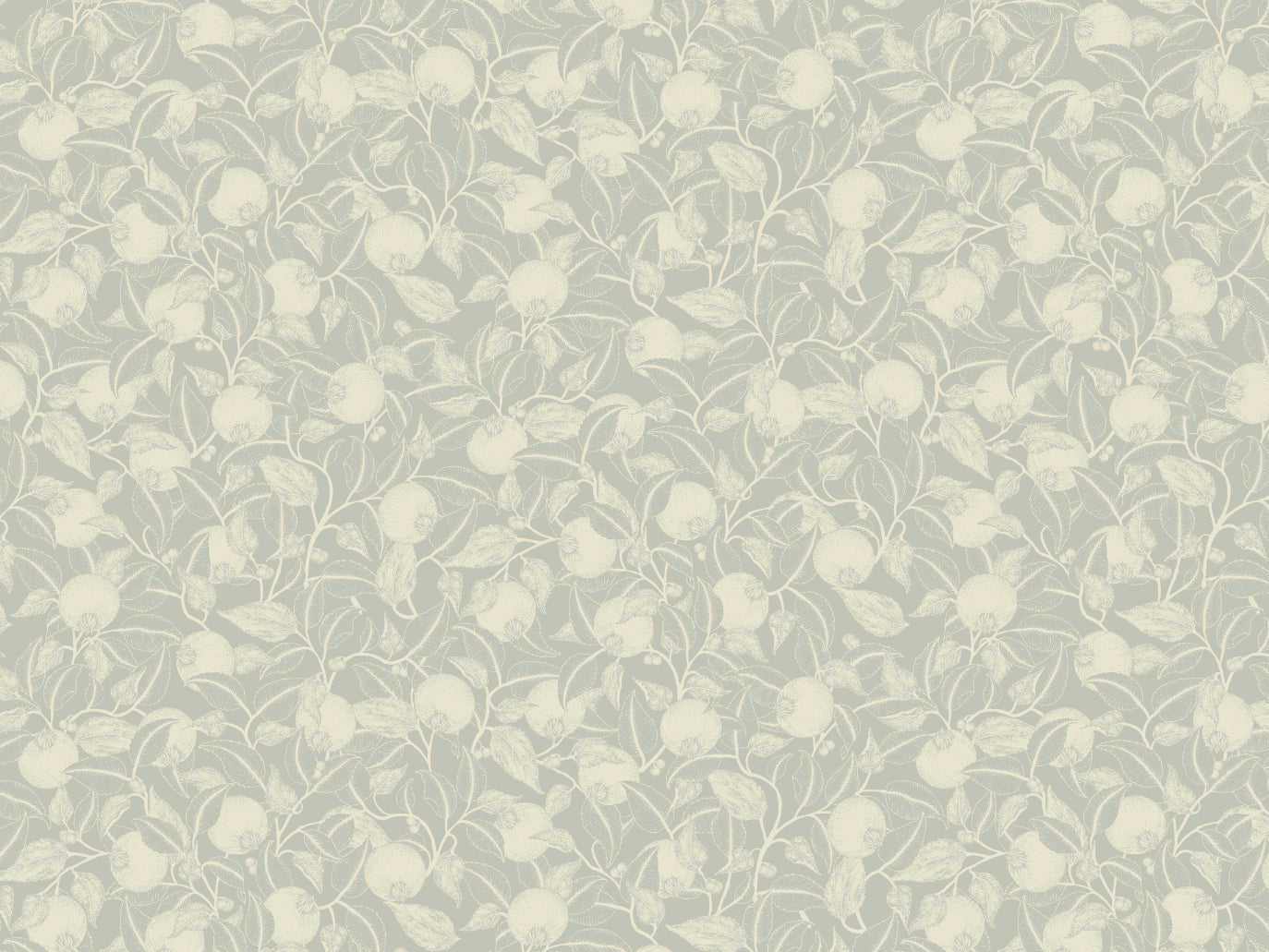 Floral Wallpaper - Pomegranate - Grey