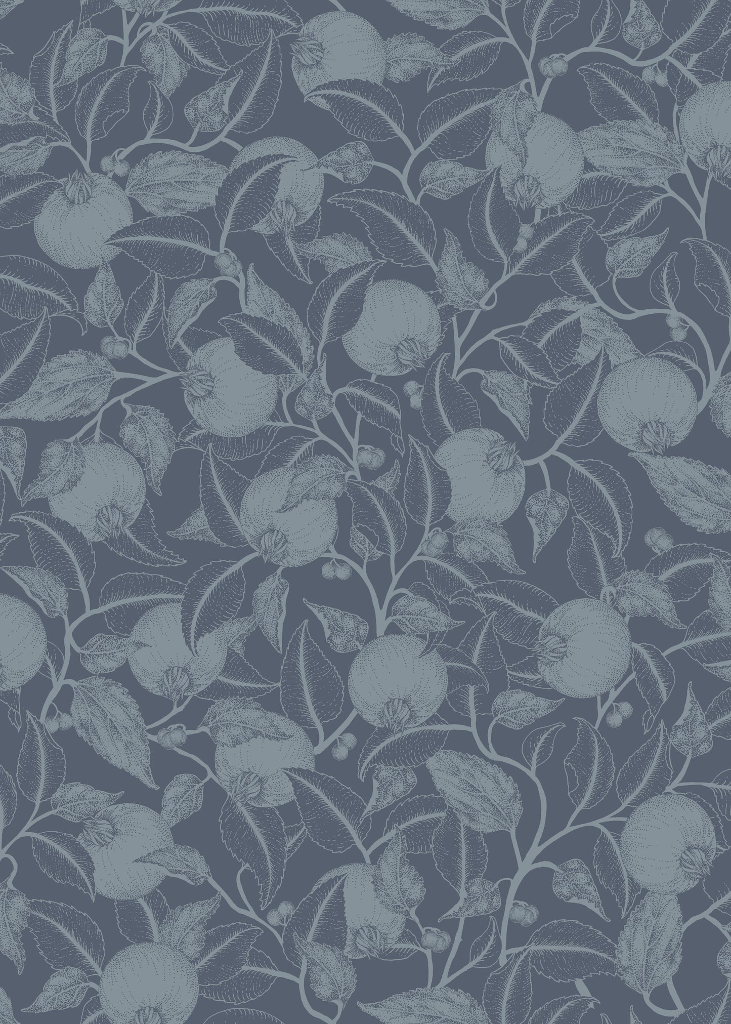 Bloemenbehang - Granaatappel - French Blue