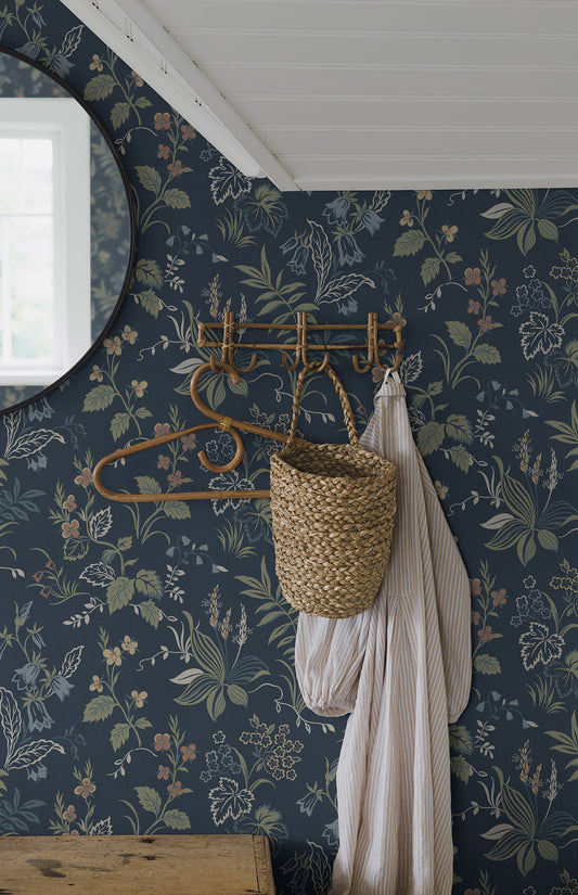 Borastapeter Behang - Folklore - Blauw