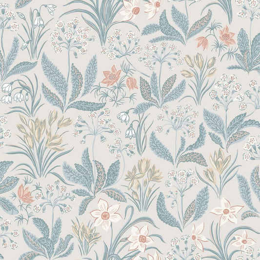 Sandberg Wallpaper - Huset I Solen Folklore Blau