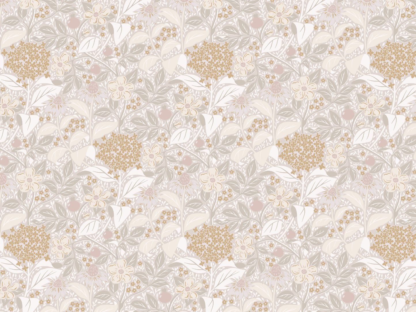 Floral Wallpaper - Summer’s Bloom - Beige