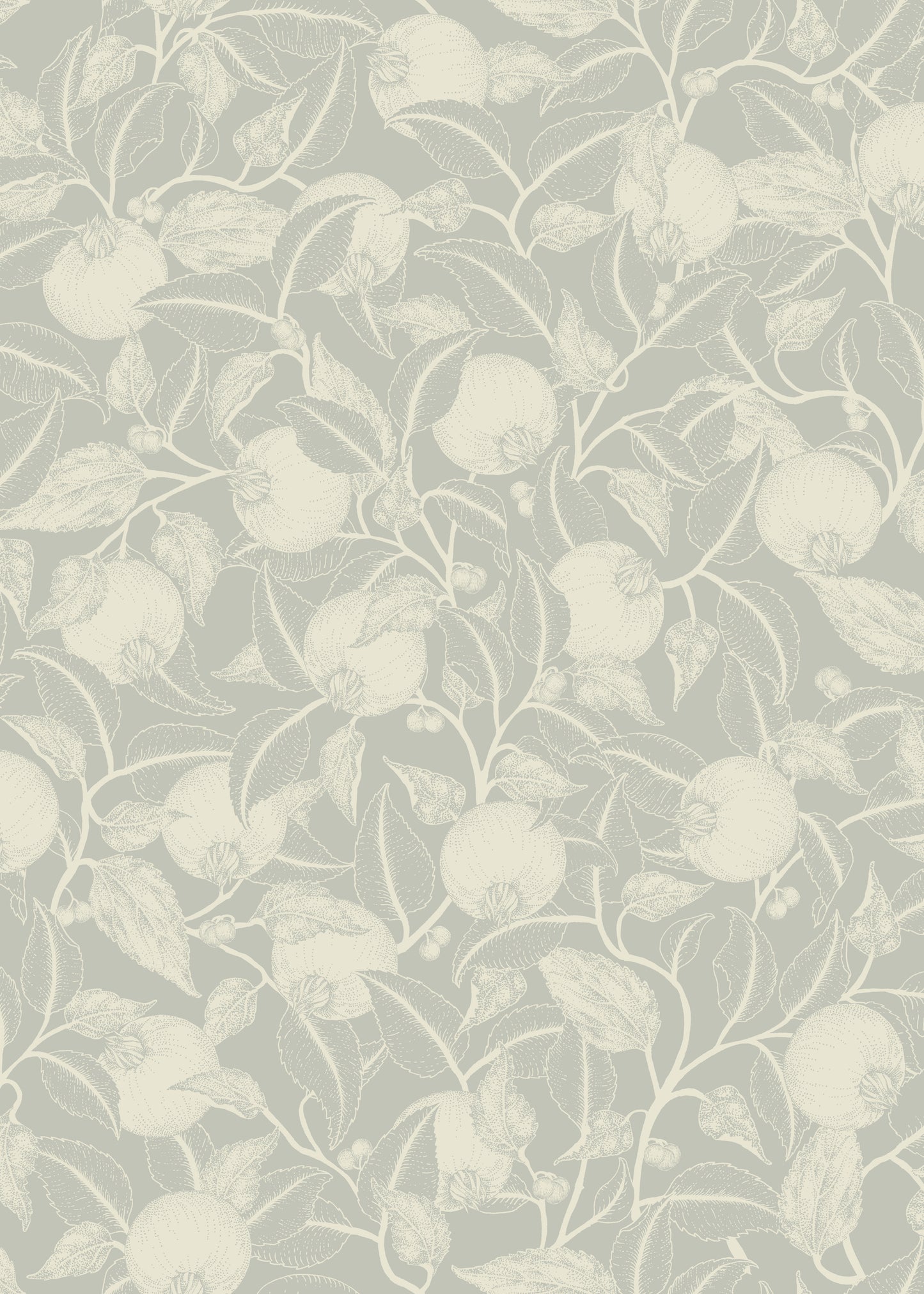 Floral Wallpaper - Pomegranate - Grey