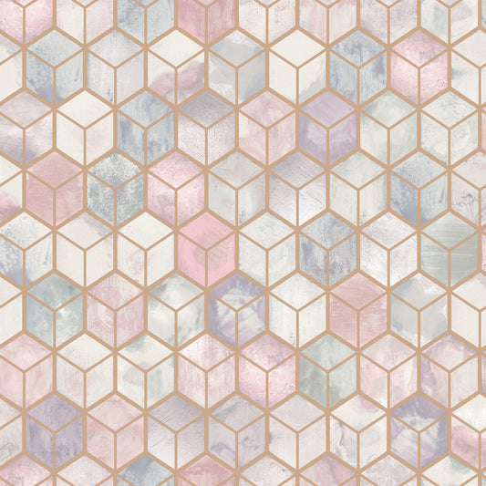 Geometric Wallpaper - pink & blue