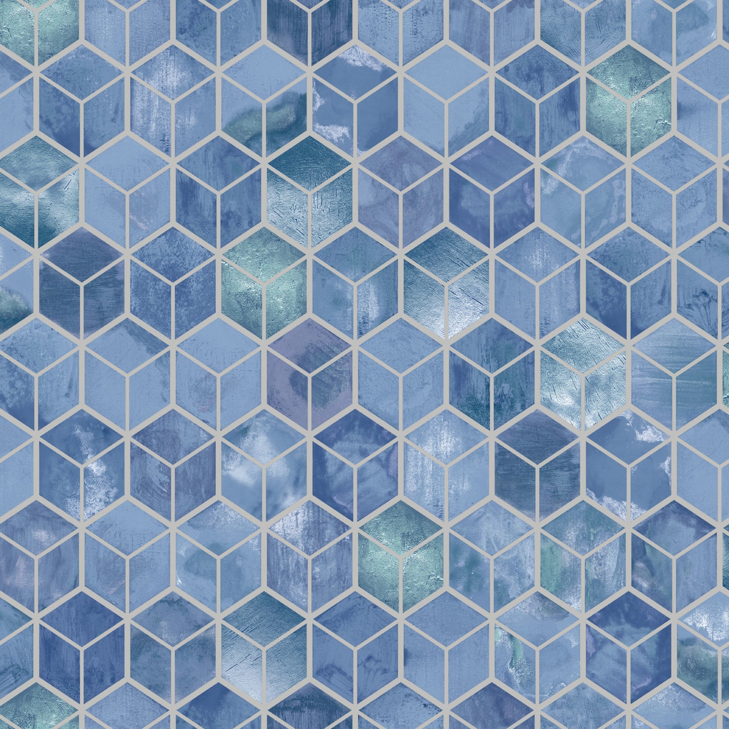 Geometric Wallpaper - blue & green