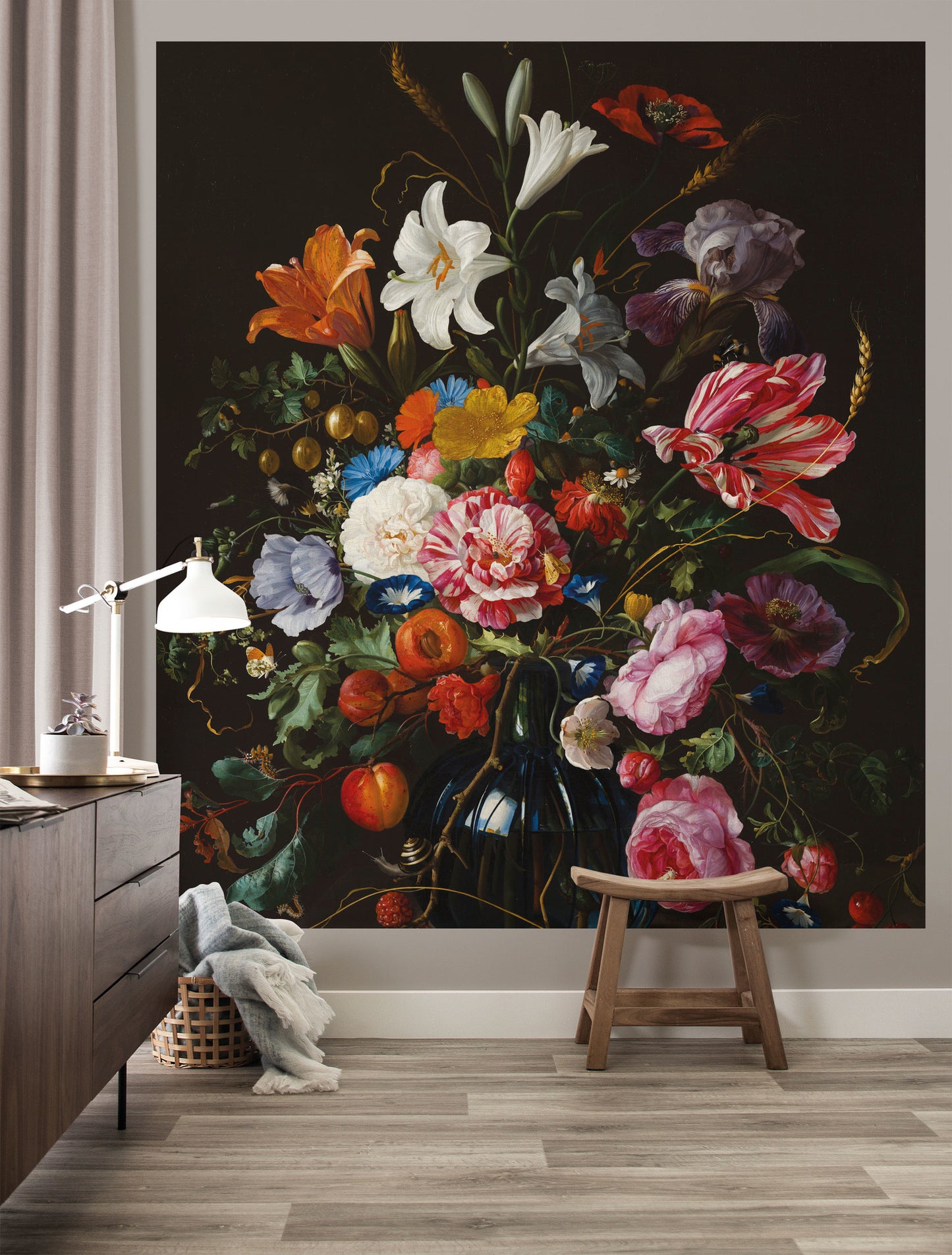 Wallpaper Panel - Golden Age Flowers