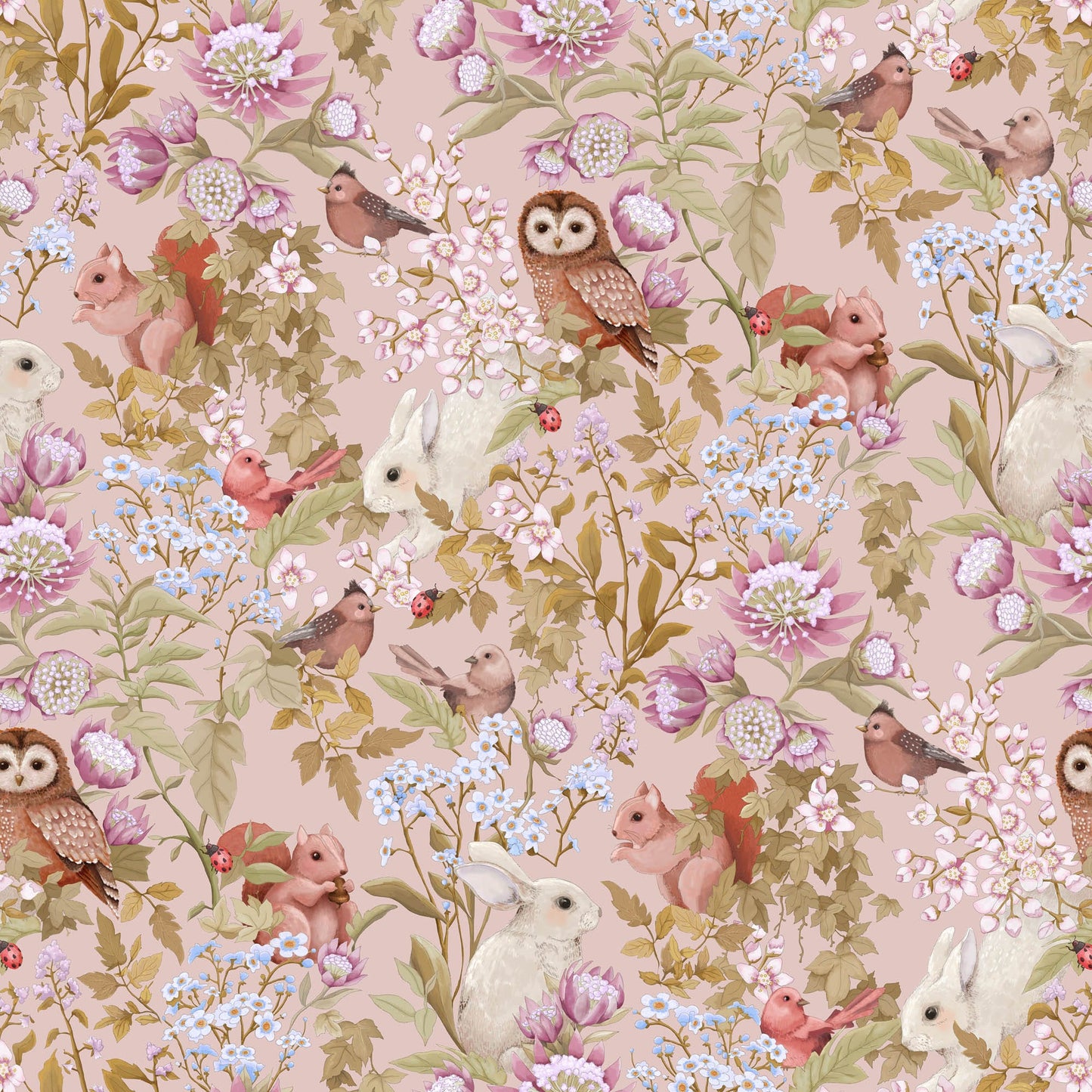 Nursery Wallpaper - Woodland Blush by Jimmy Cricket