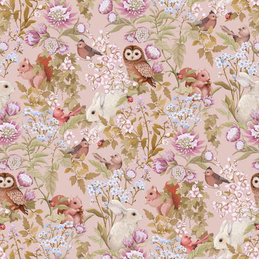 Nursery Wallpaper - Woodland Blush by Jimmy Cricket