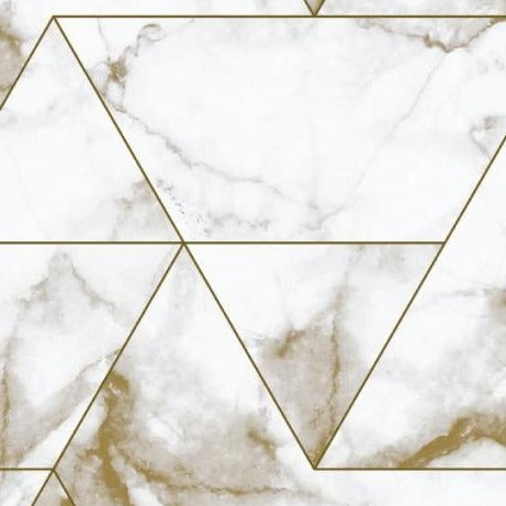 Geometric Wallpaper - Geometric Marble, Gold