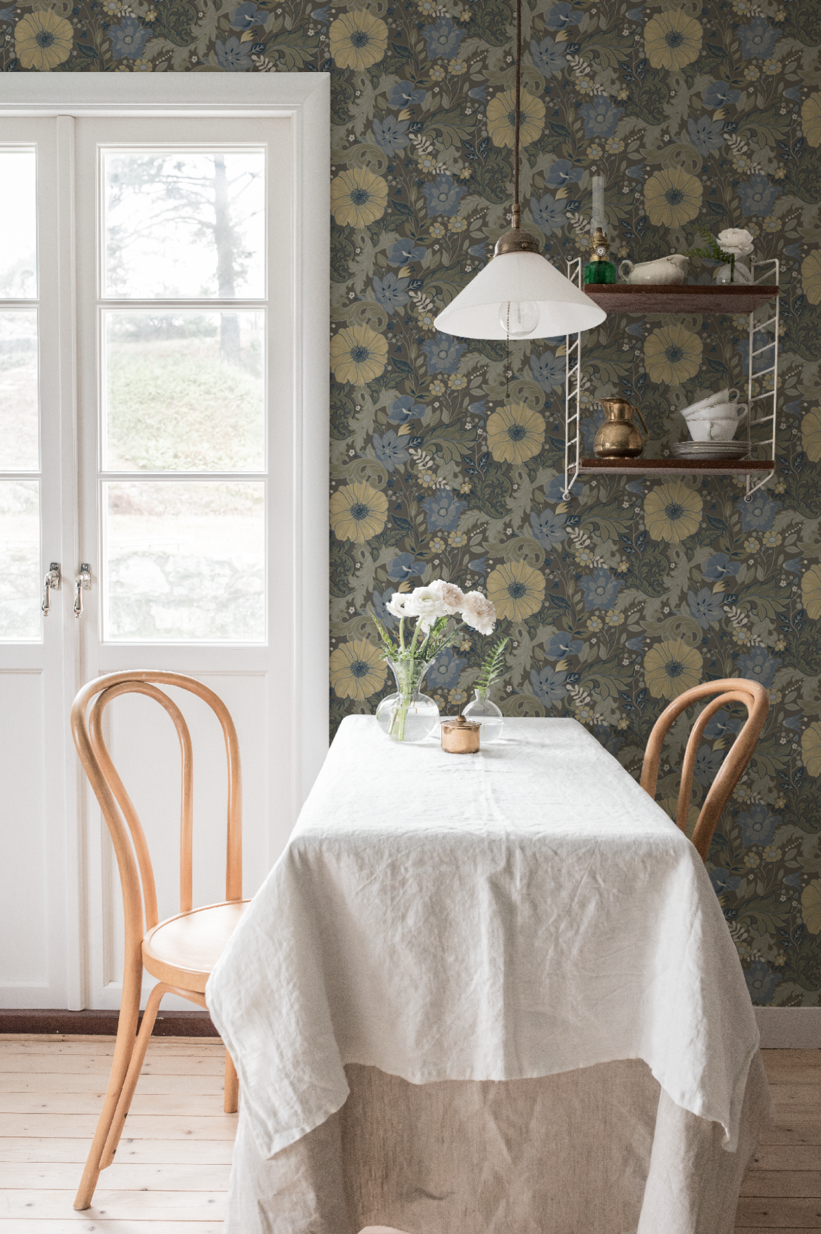 Midbec Wallpaper - Victor Garden - Blue / Grey 13135