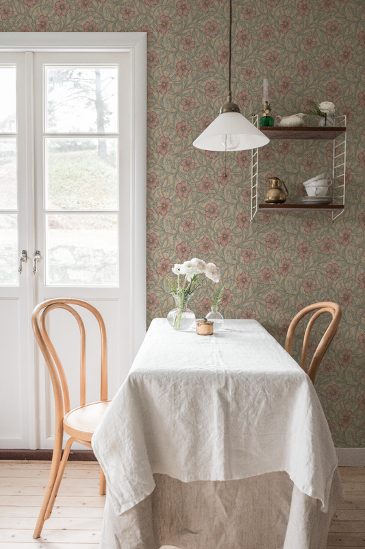 Midbec Behang - Klaproos - Beige 28026