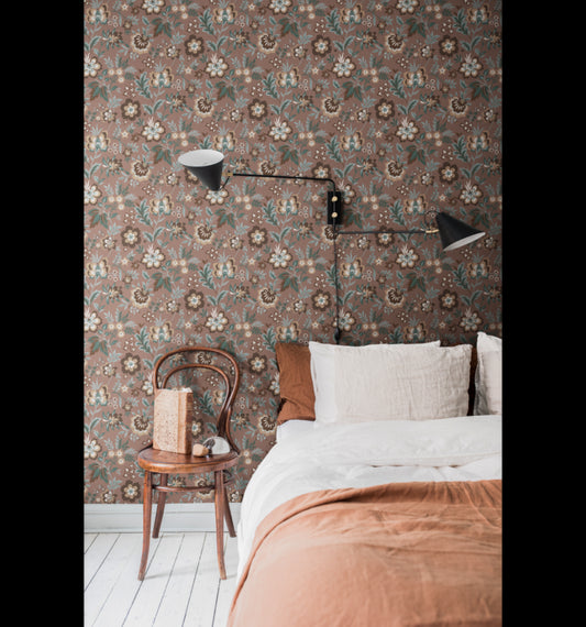 Midbec Wallpaper - Mirabelle - Brown Red