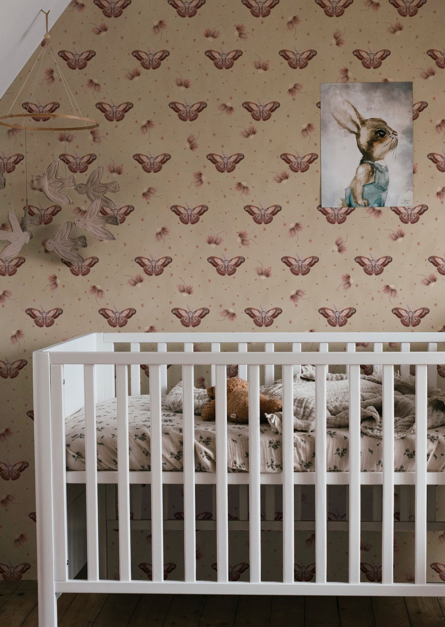 Nursery Wallpaper - Ophelia’s Dream - Dusty Beige