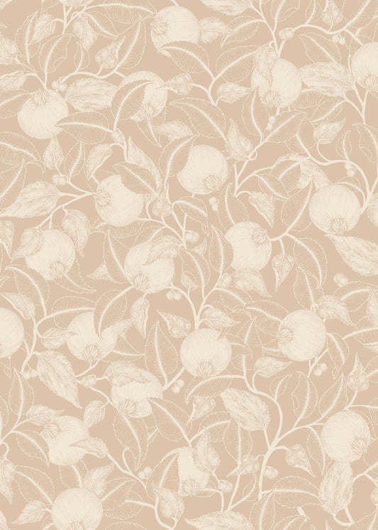 Bloemenbehang - Granaatappel - Dusty Peach